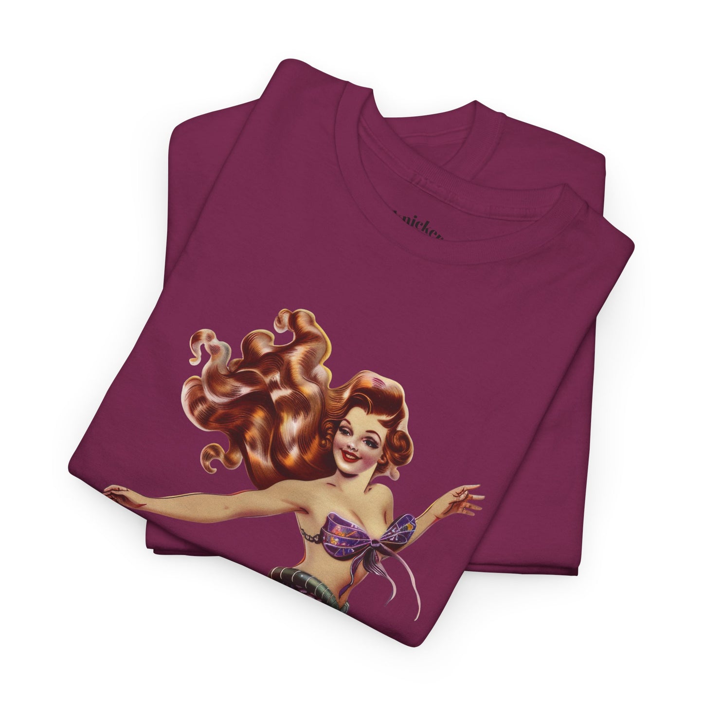 Vintage Pinup Style Graphic Mermaid Tee, All-Gender