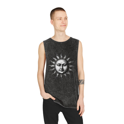 Stonewash Unisex Tank Top - Vintage Sun Graphic
