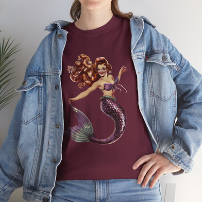 Vintage Pinup Style Graphic Mermaid Tee, All-Gender