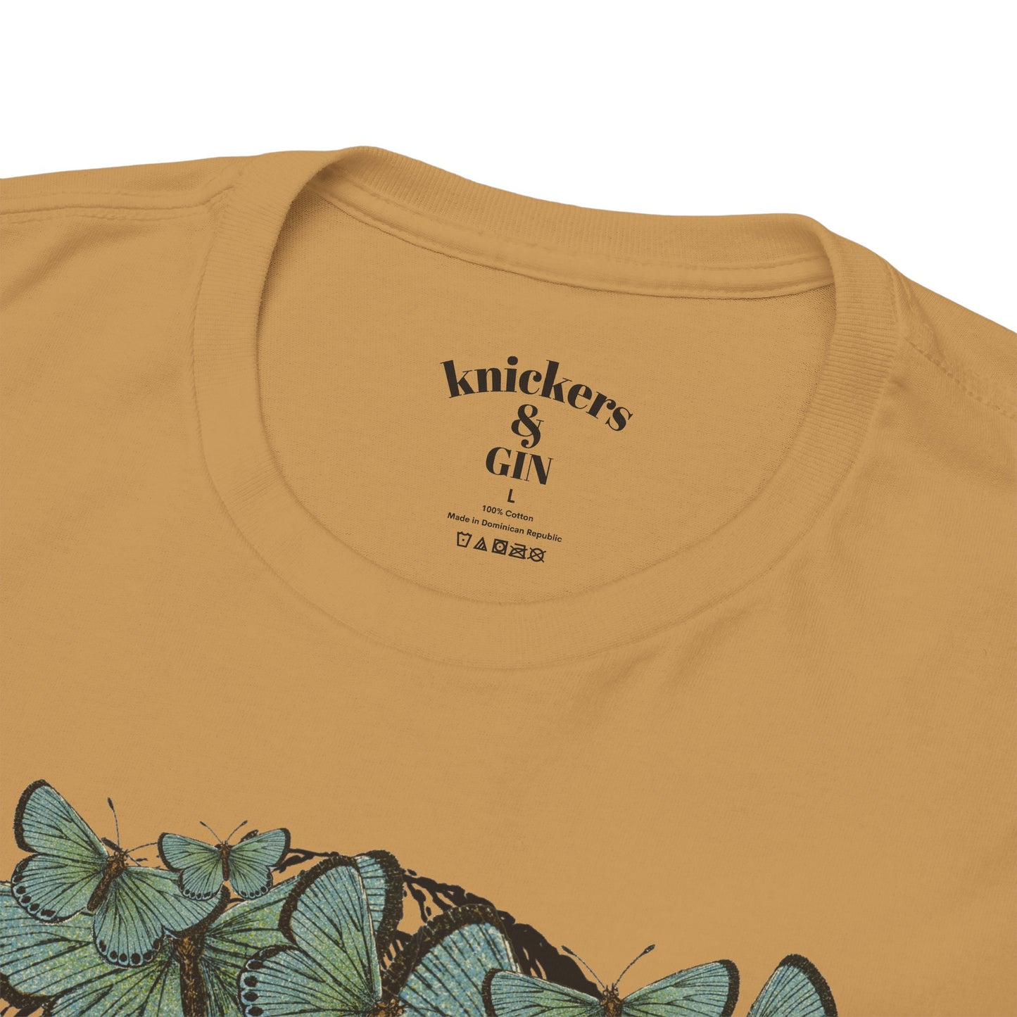 Garden Goddess Graphic Tee - Classical Bust with Green Butterfly Crown