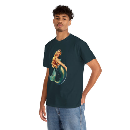 Vintage Pinup Style Graphic Mermaid Tee, All-Gender
