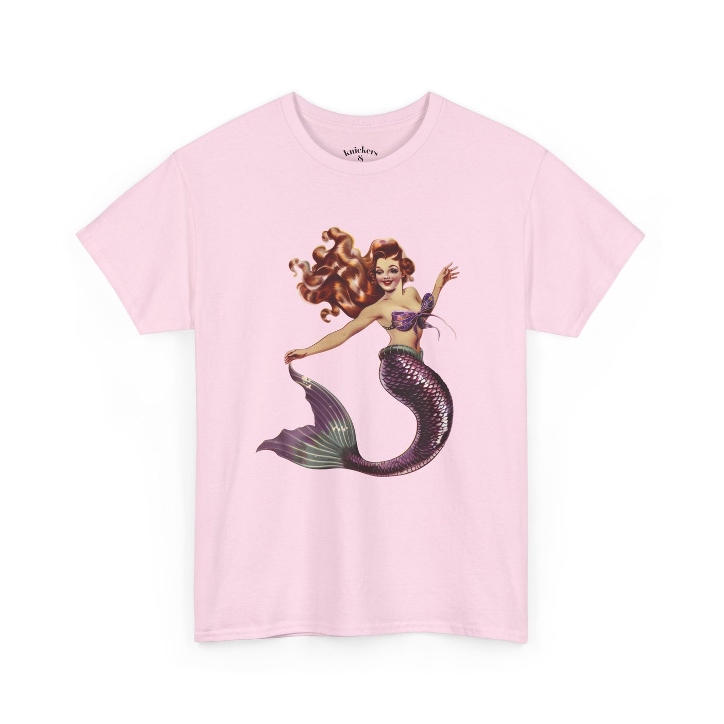 Vintage Pinup Style Graphic Mermaid Tee, All-Gender