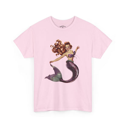 Vintage Pinup Style Graphic Mermaid Tee, All-Gender