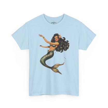 Vintage Pinup Style Graphic Mermaid Tee, All-Gender