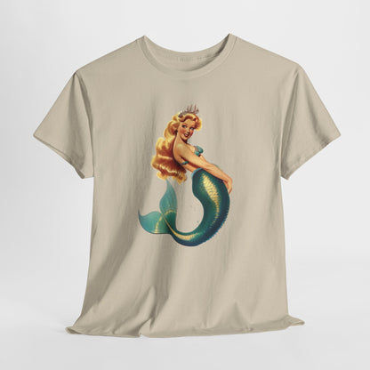 Vintage Pinup Style Graphic Mermaid Tee, All-Gender