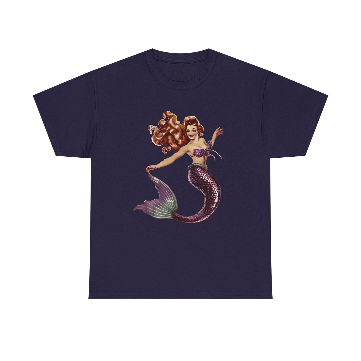 Vintage Pinup Style Graphic Mermaid Tee, All-Gender