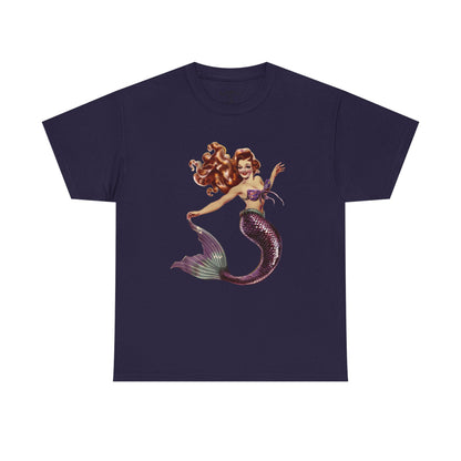 Vintage Pinup Style Graphic Mermaid Tee, All-Gender