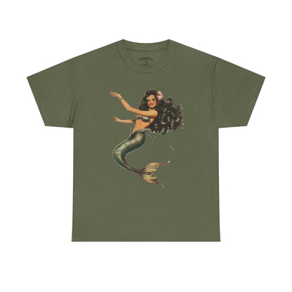 Vintage Pinup Style Graphic Mermaid Tee, All-Gender