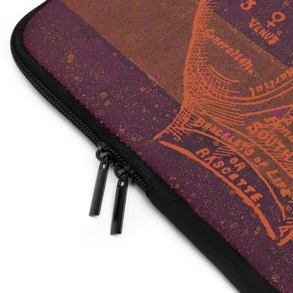 The Laptop Sleeve - Circus Tent Stripe, Palmistry Hand Orange