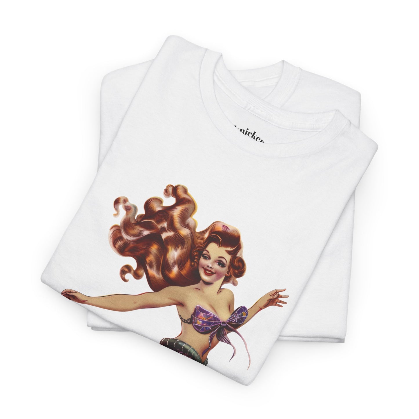 Vintage Pinup Style Graphic Mermaid Tee, All-Gender