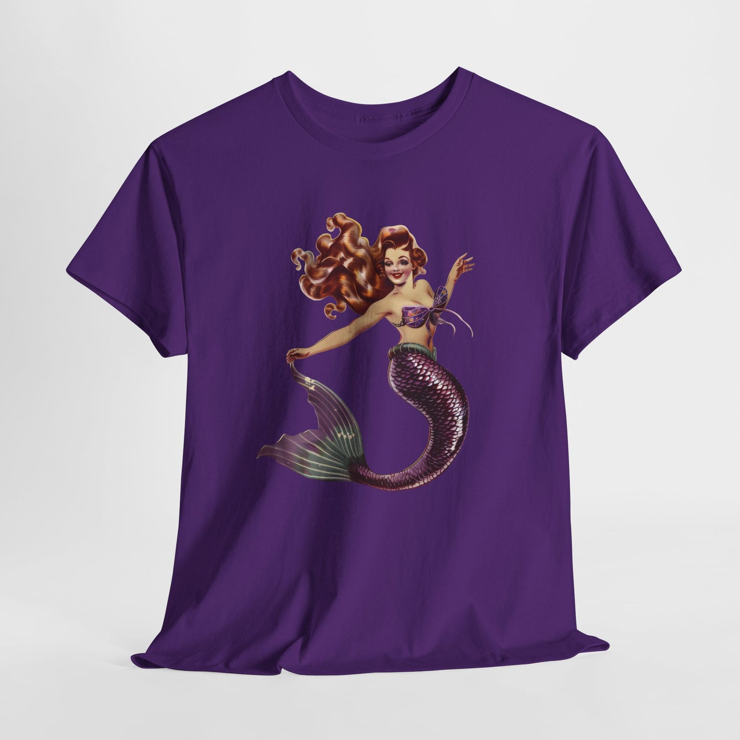 Vintage Pinup Style Graphic Mermaid Tee, All-Gender