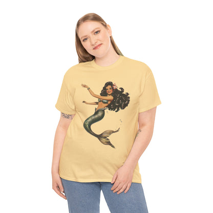 Vintage Pinup Style Graphic Mermaid Tee, All-Gender