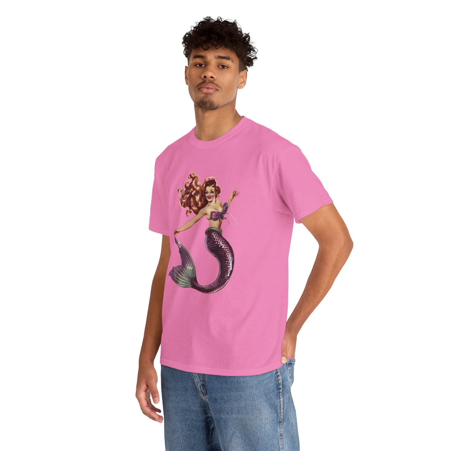Vintage Pinup Style Graphic Mermaid Tee, All-Gender