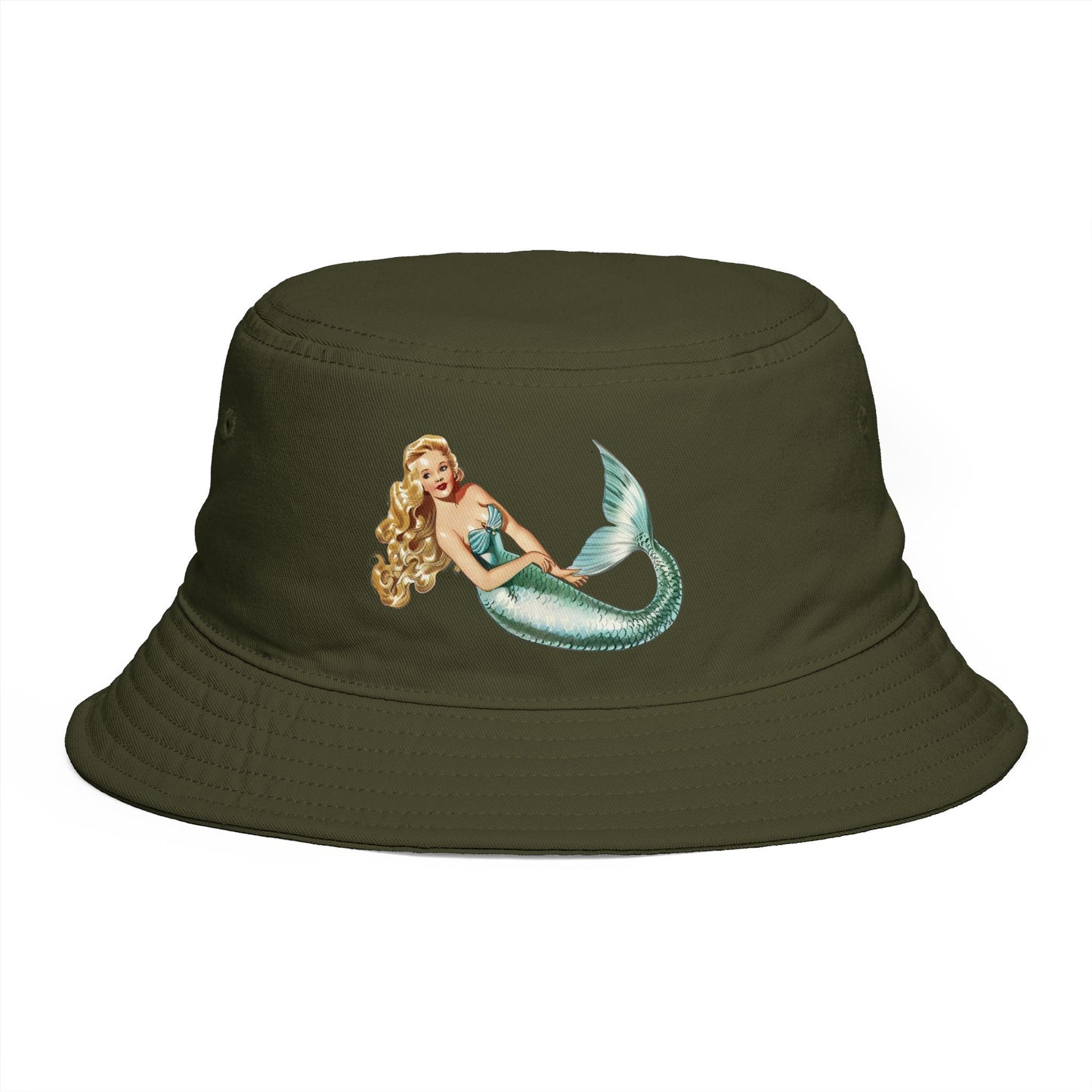 Mermaid Vintage Pin-Up Bucket Hat