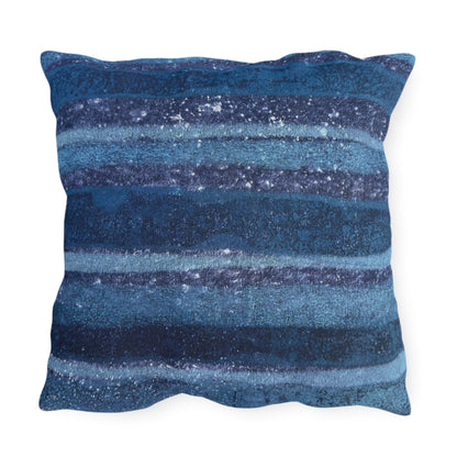 The Outdoor Pillow - Vintage Anchor on Rustic Stripe, Sapphire