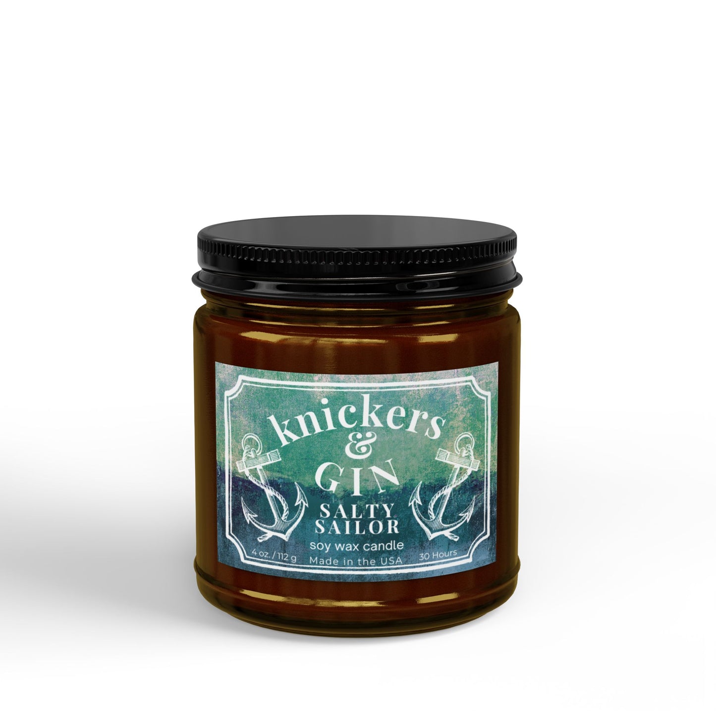 Knicker's & Gin "Salty Sailor" Scented Soy Candle - Glass Jar (4oz & 9oz)