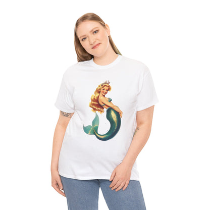 Vintage Pinup Style Graphic Mermaid Tee, All-Gender