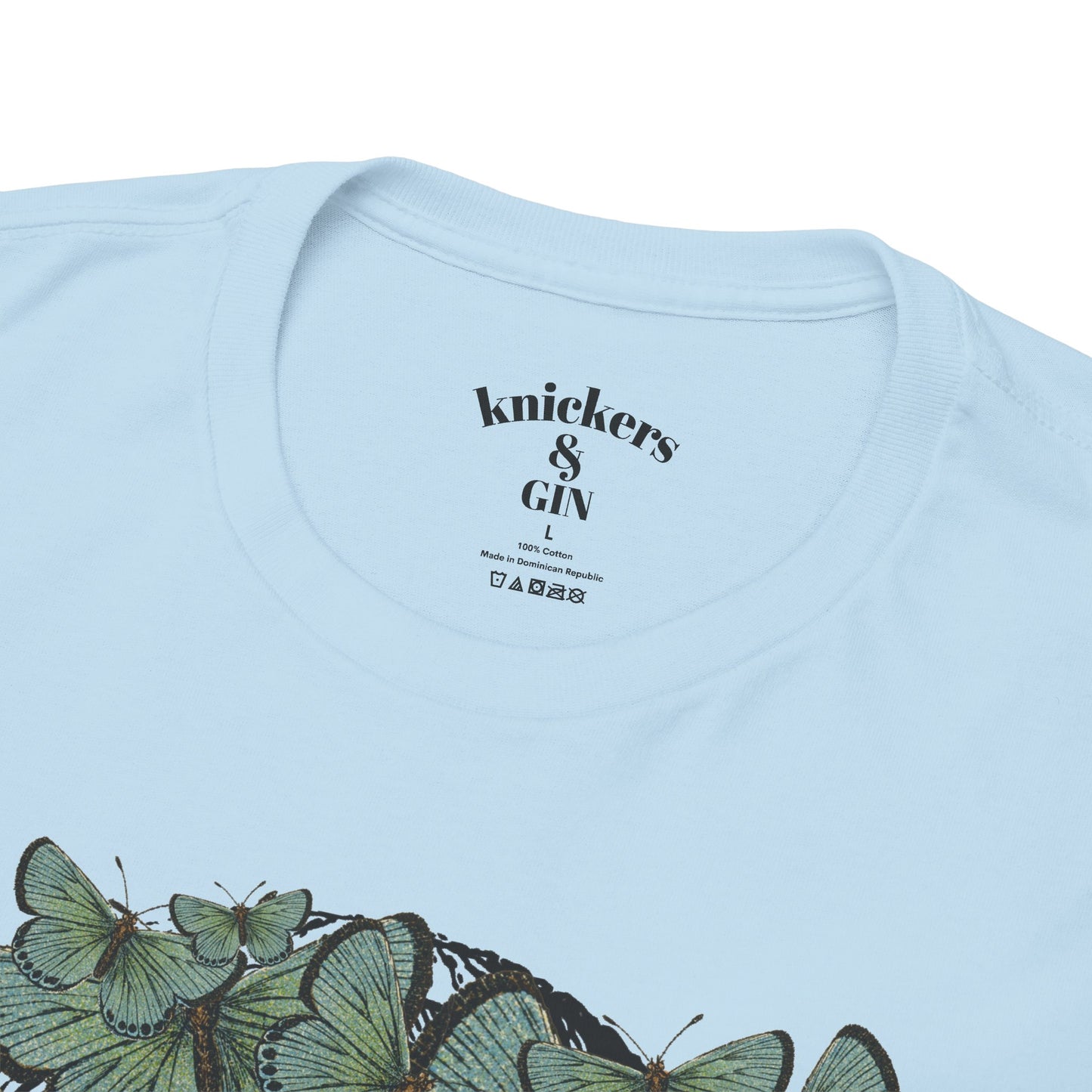 Garden Goddess Graphic Tee - Classical Bust with Green Butterfly Crown
