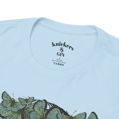 Garden Goddess Graphic Tee - Classical Bust with Green Butterfly Crown