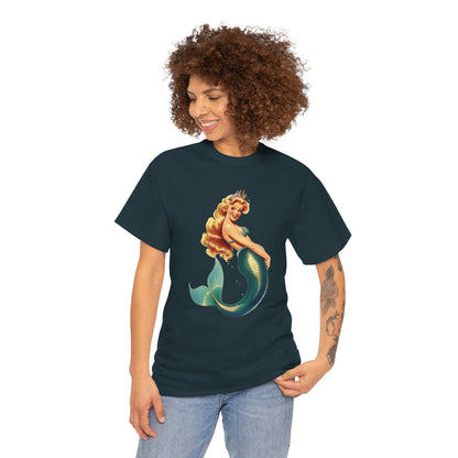 Vintage Pinup Style Graphic Mermaid Tee, All-Gender