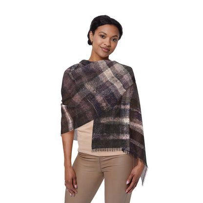 The Studio Scarf - Rustic Plaid, Mulberry