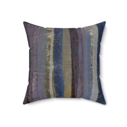 The Faux Suede Pillow - Rustic Stripe, Purple Mountains