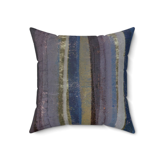 The Faux Suede Pillow - Rustic Stripe, Purple Mountains