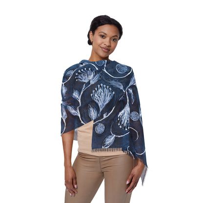 The Studio Scarf - Vine Entwine, Indigo