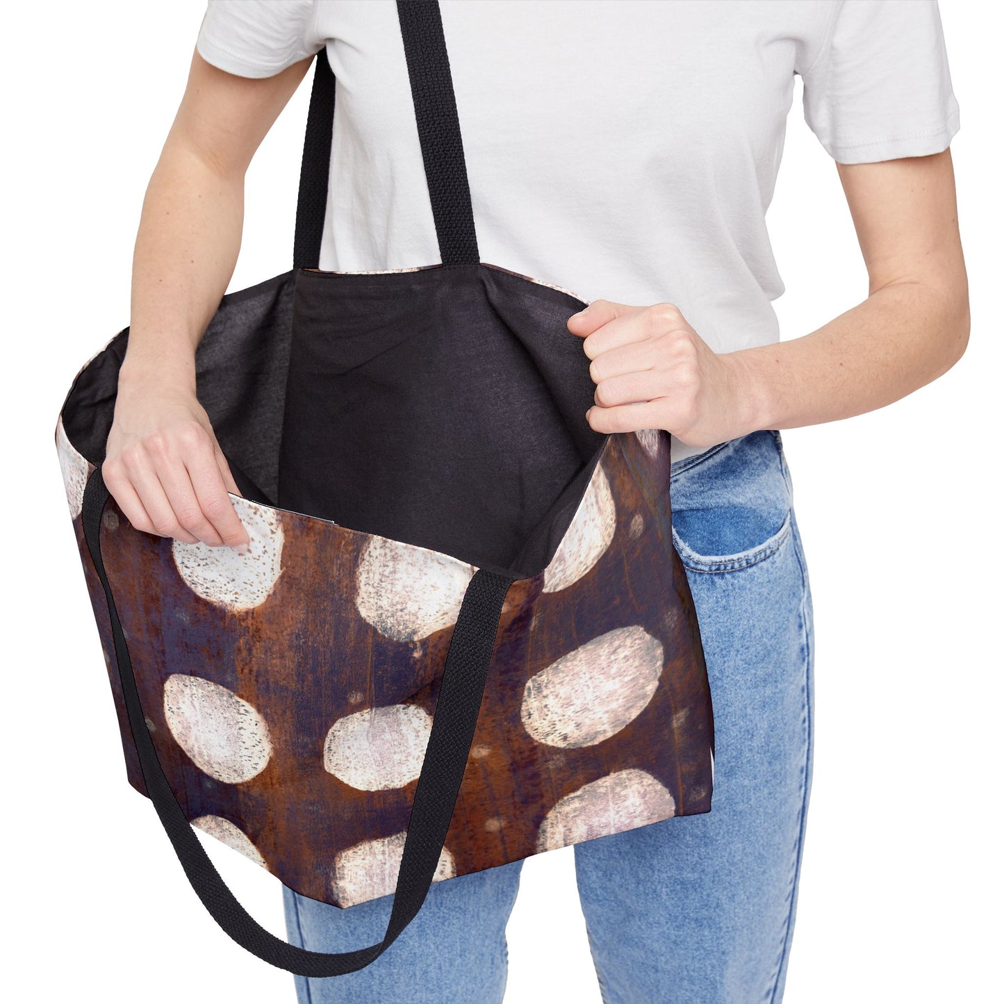 The Weekender Tote Bag - Painterly Polka Dot, Amethyst and Bronze
