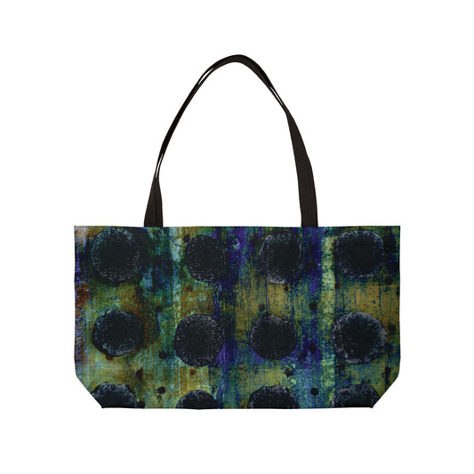 The Weekender Tote Bag - Painterly Polka Dot, Cobalt and Yellow