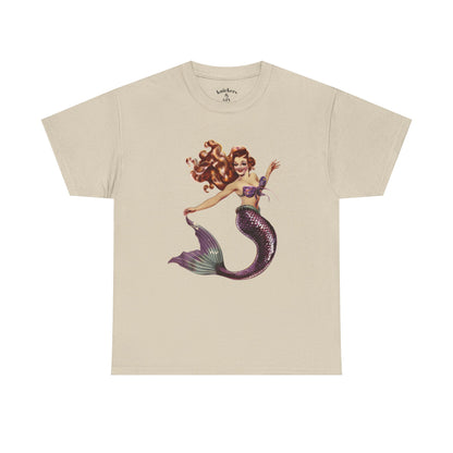 Vintage Pinup Style Graphic Mermaid Tee, All-Gender
