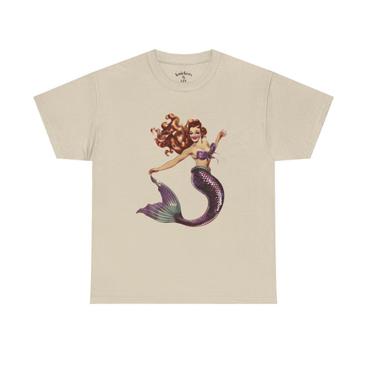 Vintage Pinup Style Graphic Mermaid Tee, All-Gender
