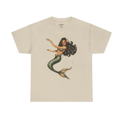 Vintage Pinup Style Graphic Mermaid Tee, All-Gender