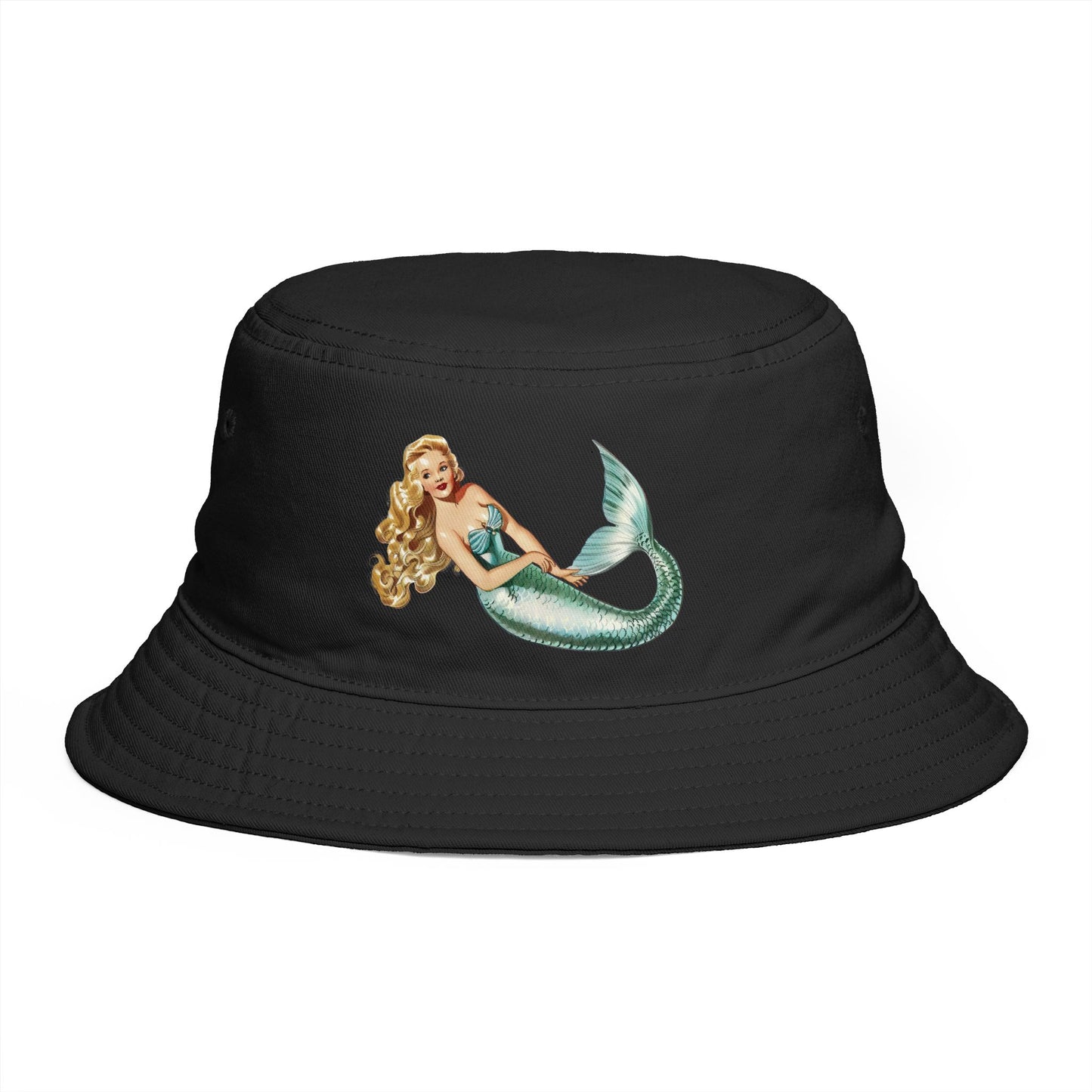 Mermaid Vintage Pin-Up Bucket Hat