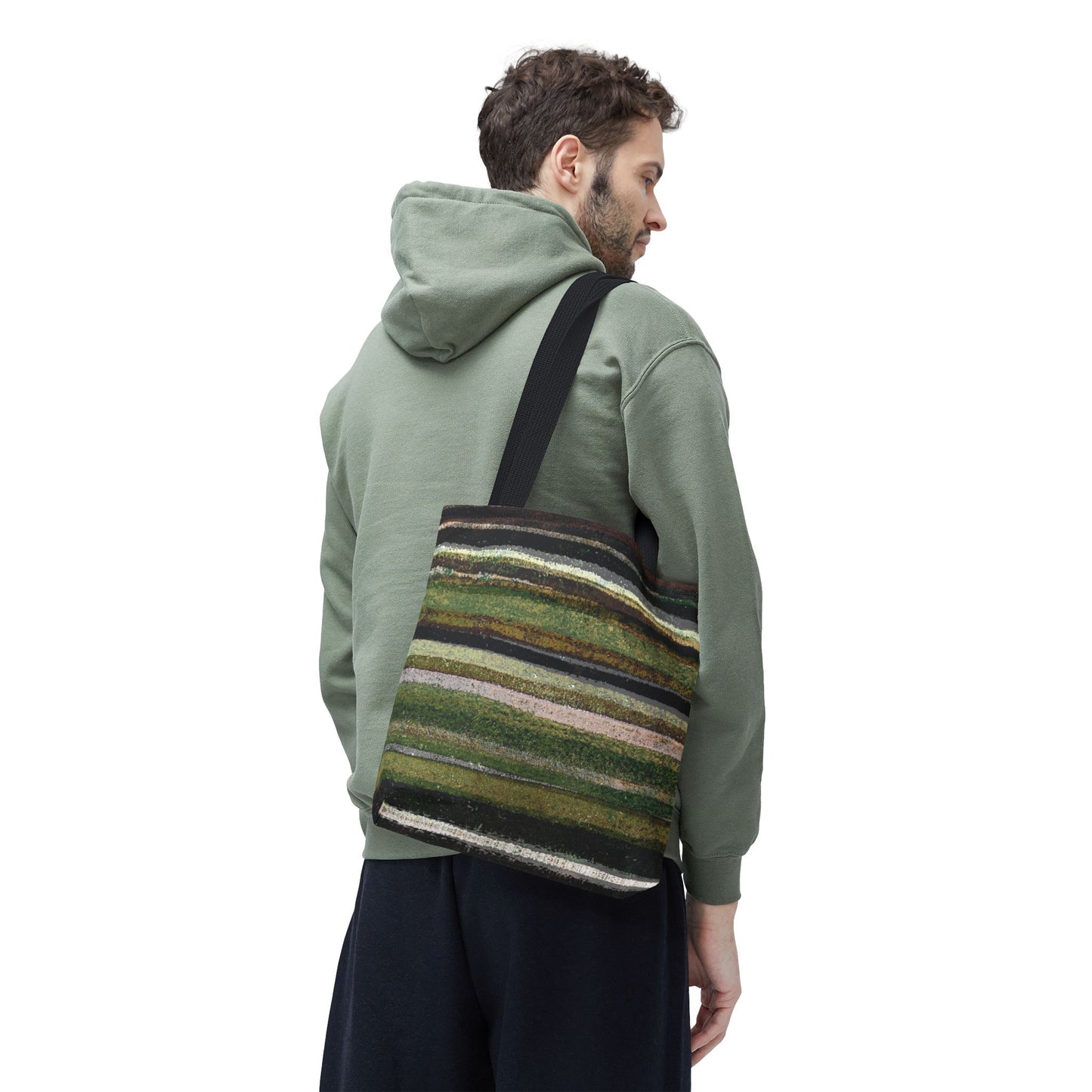 The Everything Tote - Rustic Stripe, Camper Green