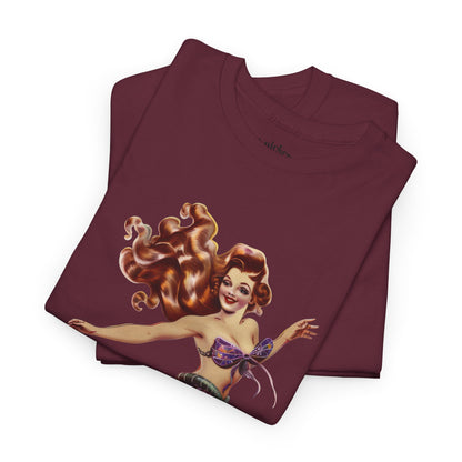 Vintage Pinup Style Graphic Mermaid Tee, All-Gender