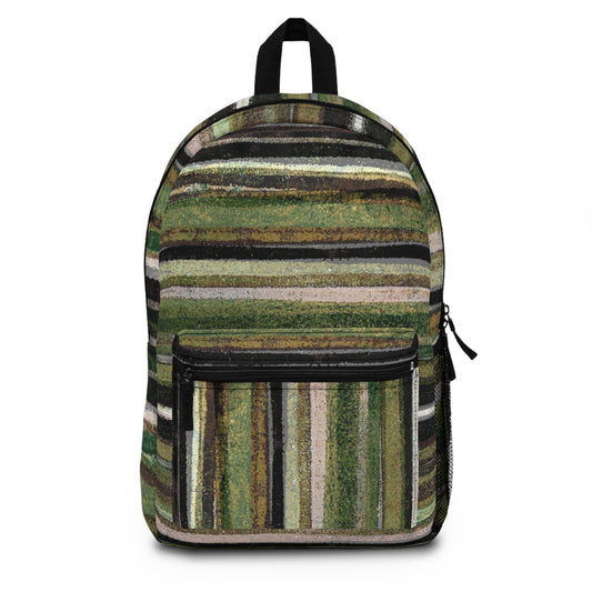 The Art On Your Back Pack - Rustic Stripe, Camper Green