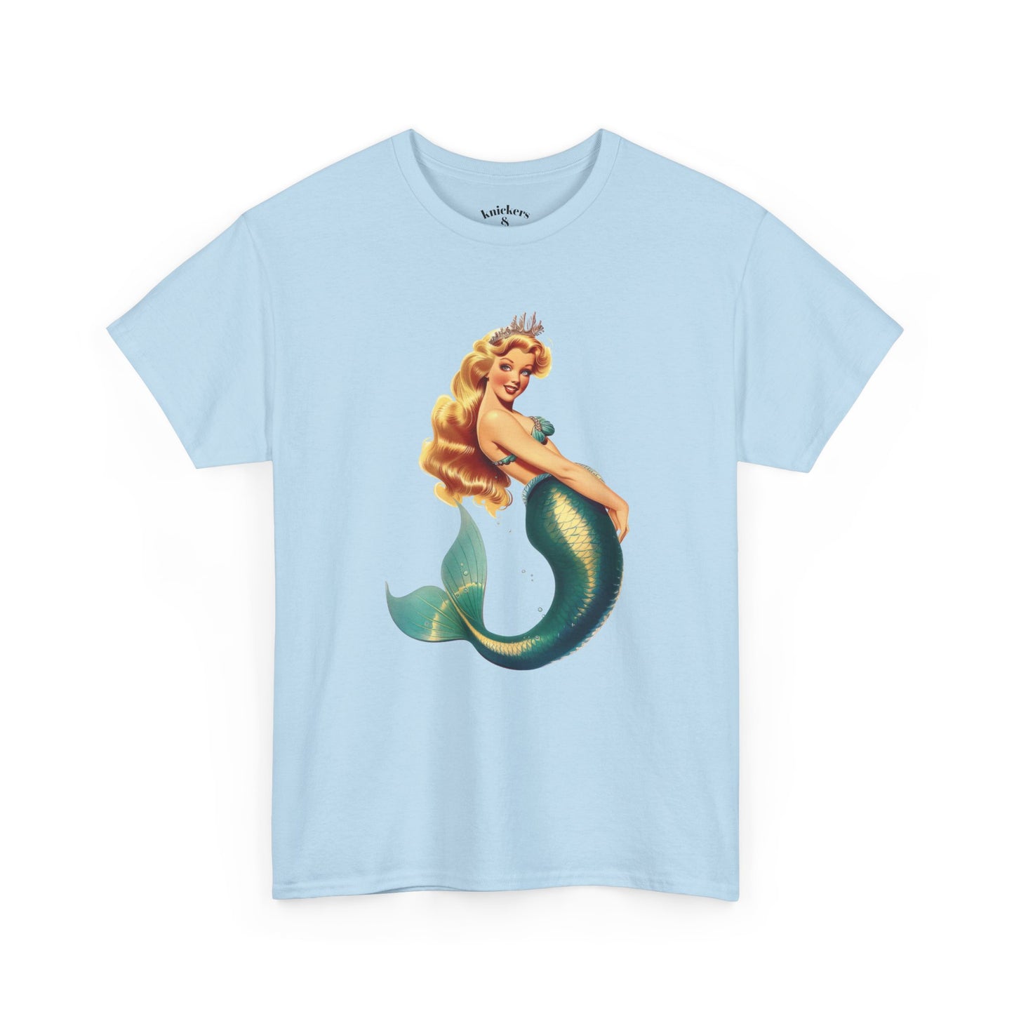 Vintage Pinup Style Graphic Mermaid Tee, All-Gender