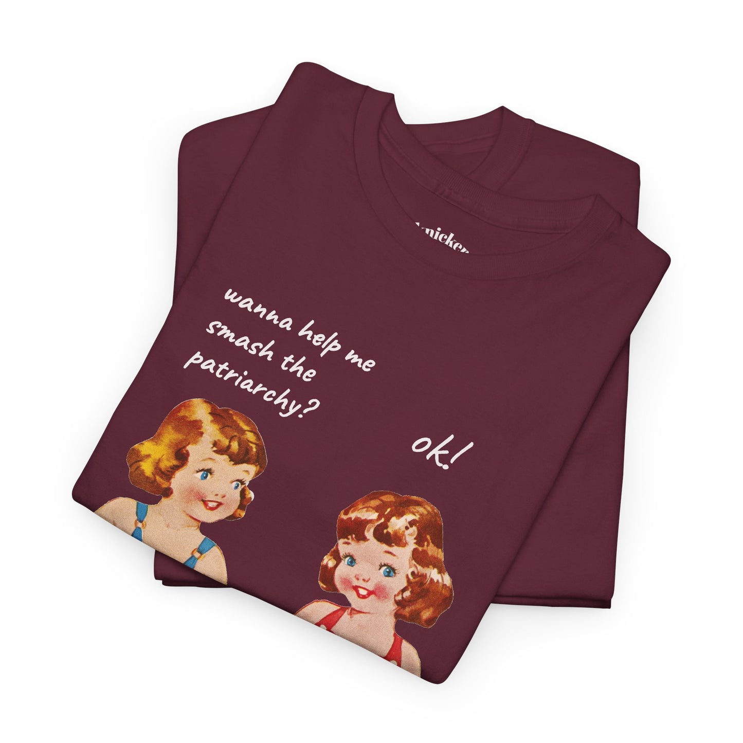 Vintage Paper Doll Retro Graphic T-Shirt - Smash the Patriarchy