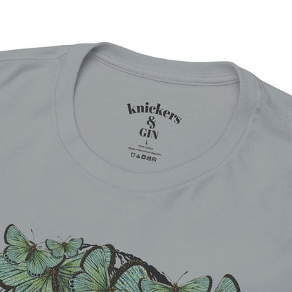 Garden Goddess Graphic Tee - Classical Bust with Green Butterfly Crown