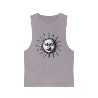 Stonewash Unisex Tank Top - Vintage Sun Graphic