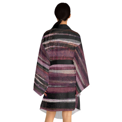 The Chroma Kimono - Rustic Stripe, Blackberry