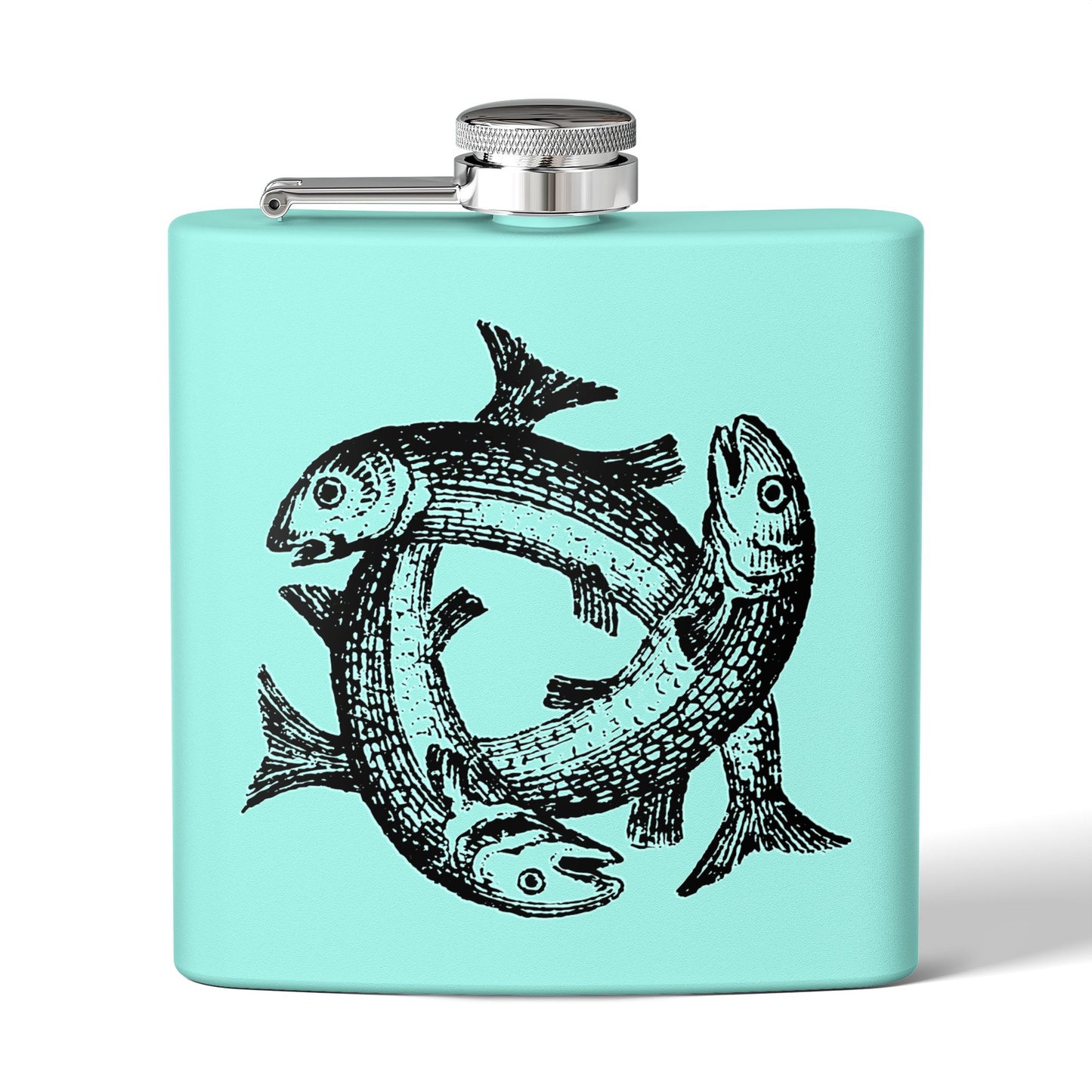 6oz Stainless Steel Flask - Three Fish Crest