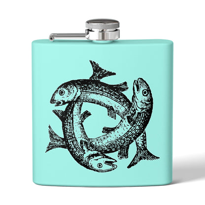 6oz Stainless Steel Flask - Three Fish Crest