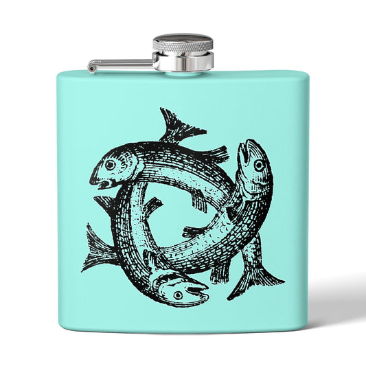6oz Stainless Steel Flask - Three Fish Crest