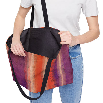 The Weekender Bag - Rustic Stripe, Poppy