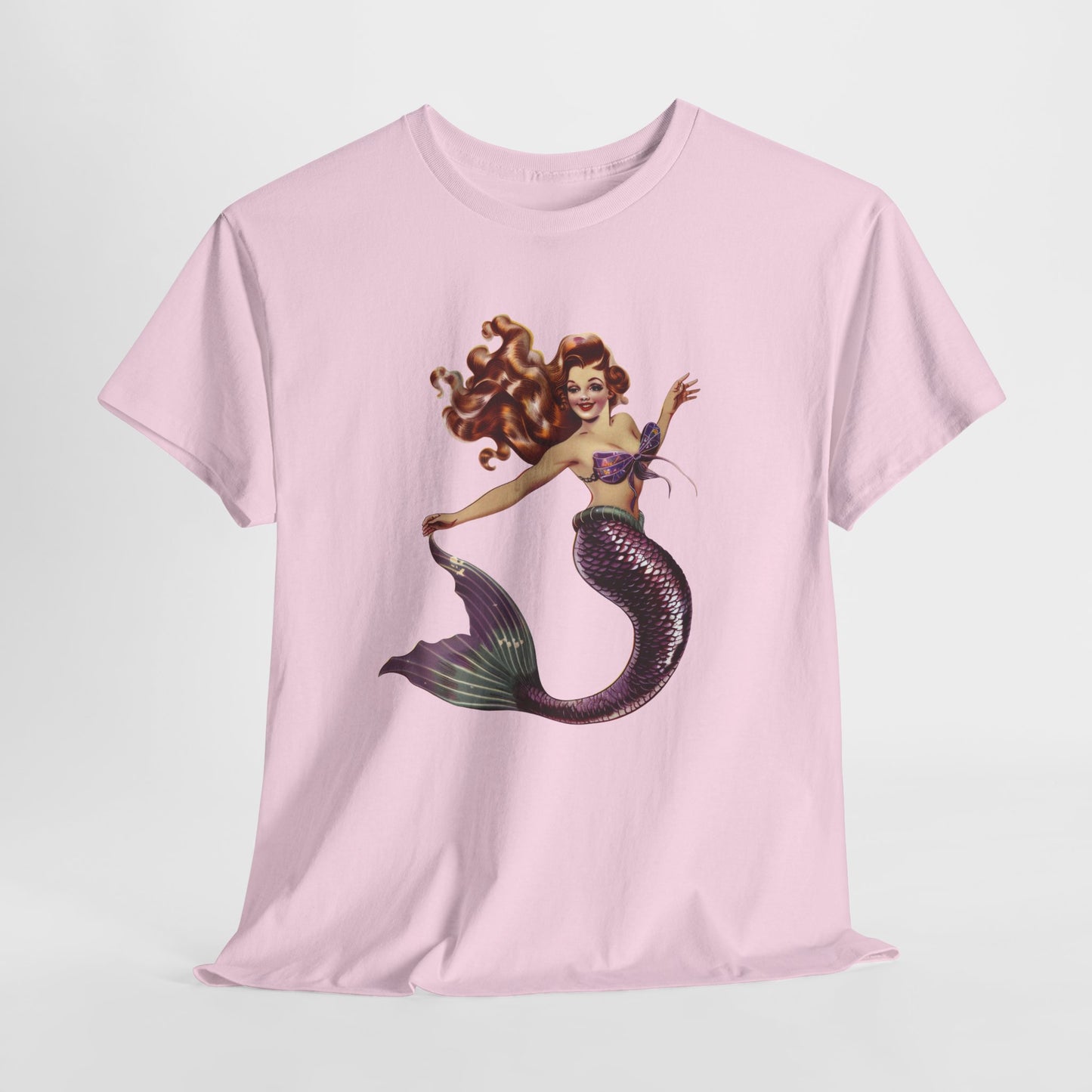 Vintage Pinup Style Graphic Mermaid Tee, All-Gender