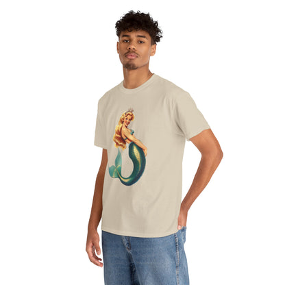 Vintage Pinup Style Graphic Mermaid Tee, All-Gender