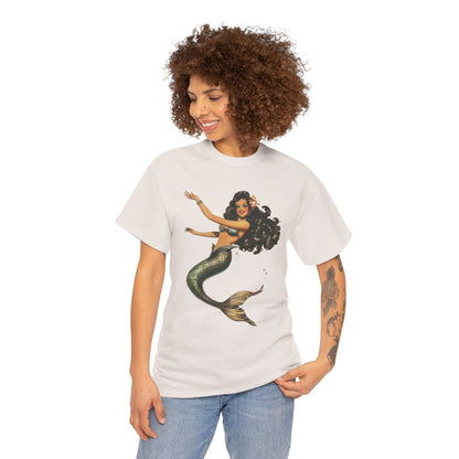 Vintage Pinup Style Graphic Mermaid Tee, All-Gender