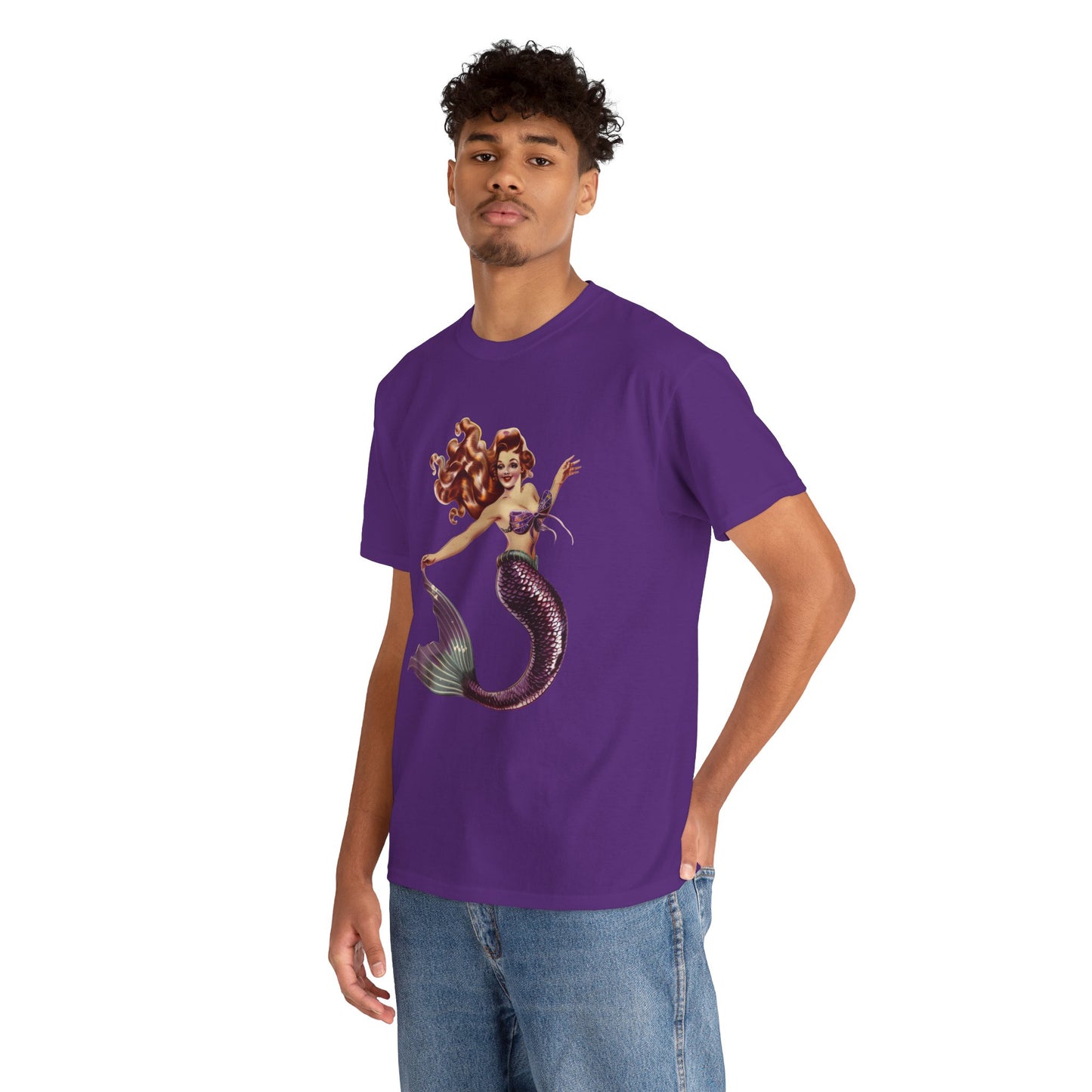 Vintage Pinup Style Graphic Mermaid Tee, All-Gender